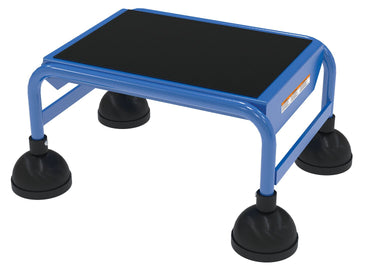 1 Step Commercial Spring Loaded Rolling Ladder - Blue